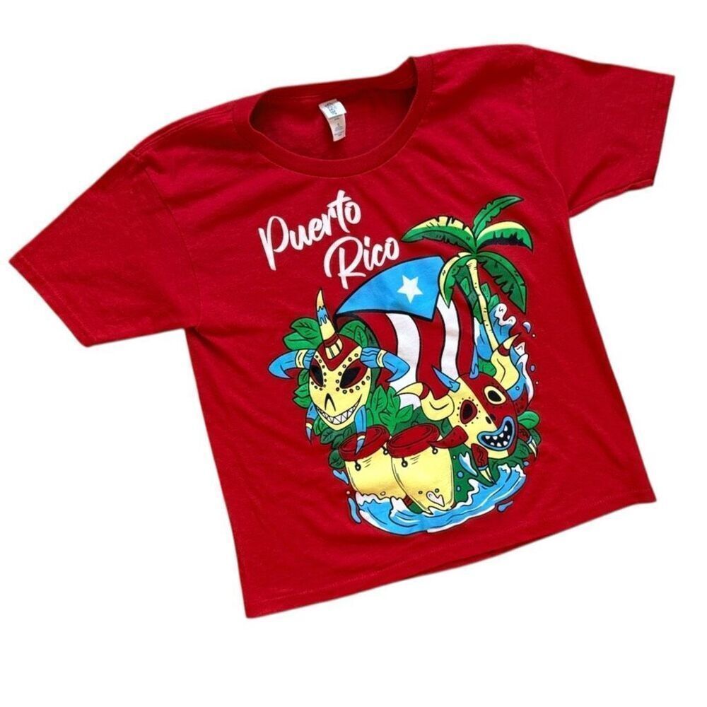 Youth Unisex Jerzees Puerto Rico Souvineer Graphic Tee Shirt - Sz S